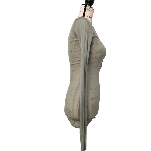 True Religion Long Sleeve Crystal Kristen Green Cotton Henley Shirt XS NWT $78 - Picture 12 of 12